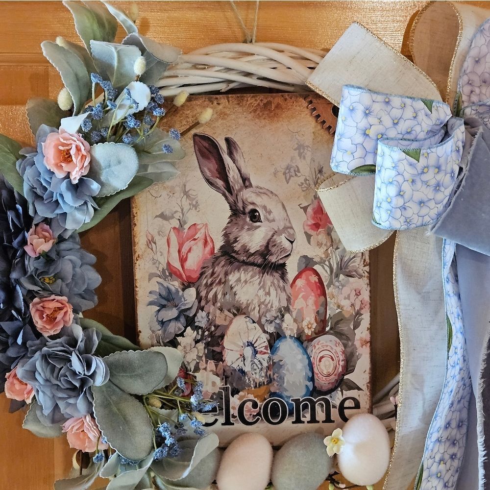 Welcome Spring Bunny Wreath - Picture 6 of 6